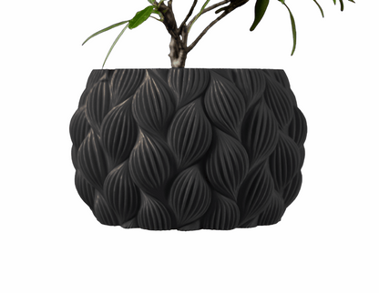 Ripple Planter Pot – Modern 3D-Printed Wave-Pattern Plant Holder