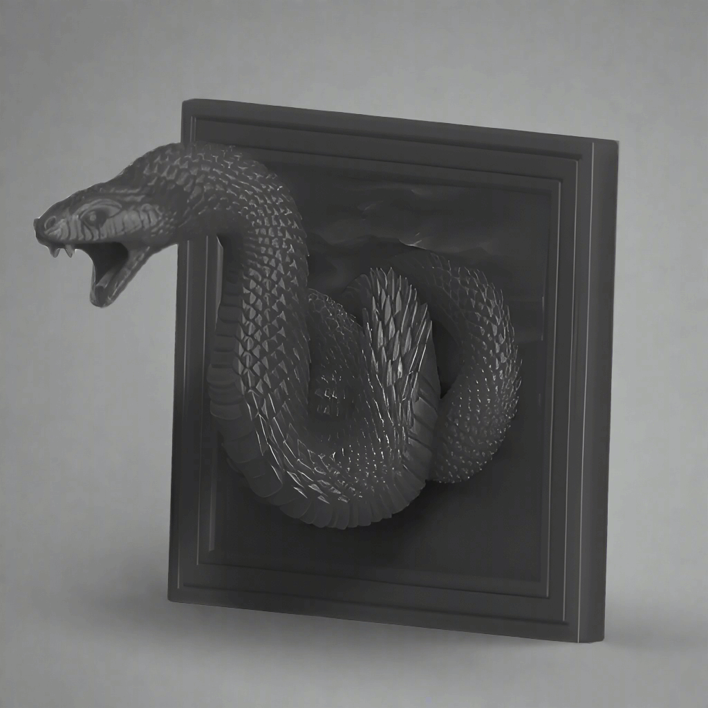 3D Printed Snake Sculpture – Unique Home Decor