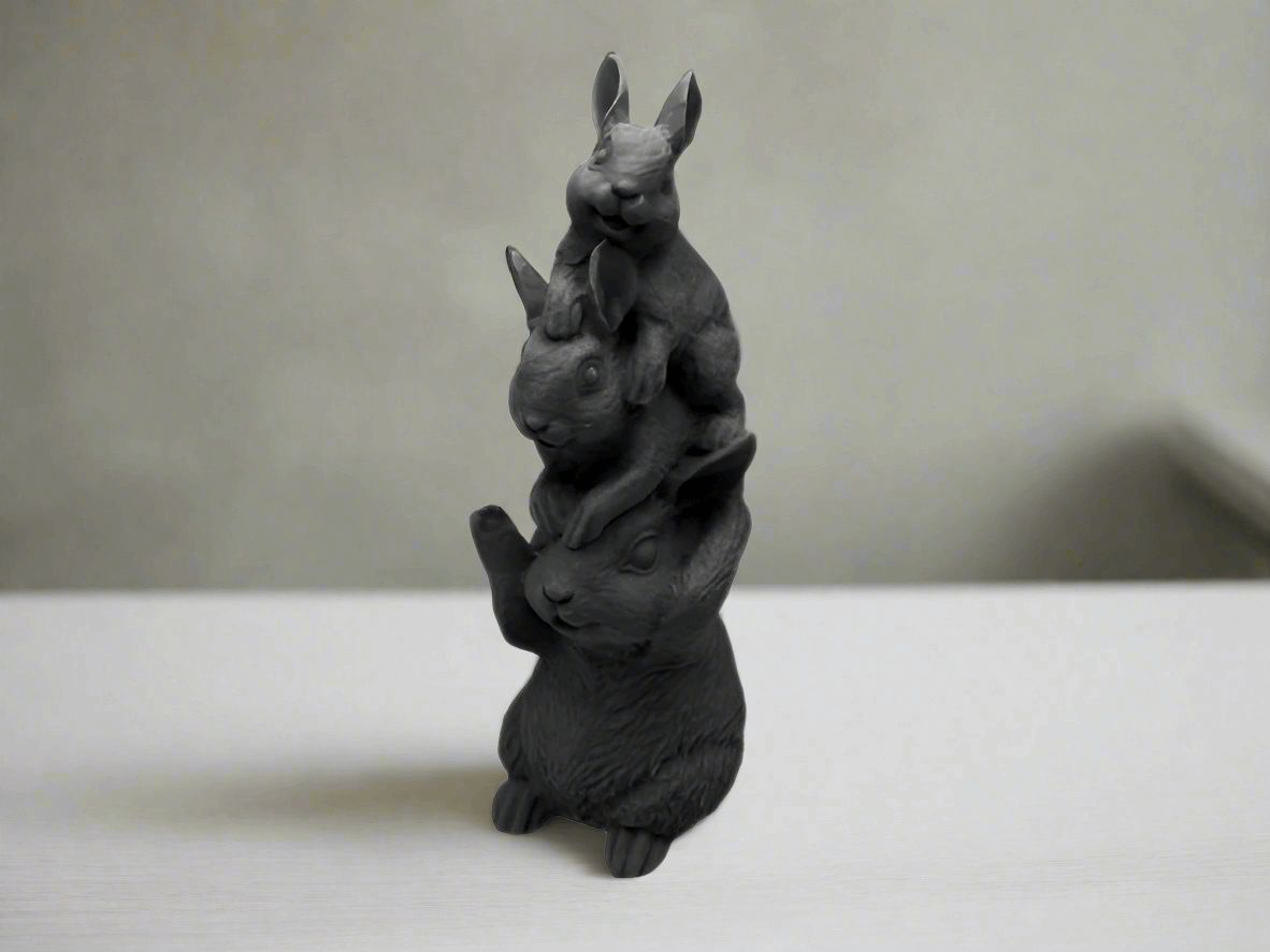 Trio of Easter Bunnies Figurines