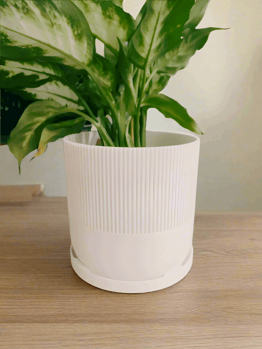 Mid-Century Modern Planter – Stylish 3D-Printed Pot with Tray