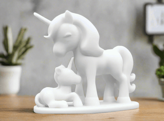 Mom Unicorn and Baby – Enchanting Fantasy Figurine