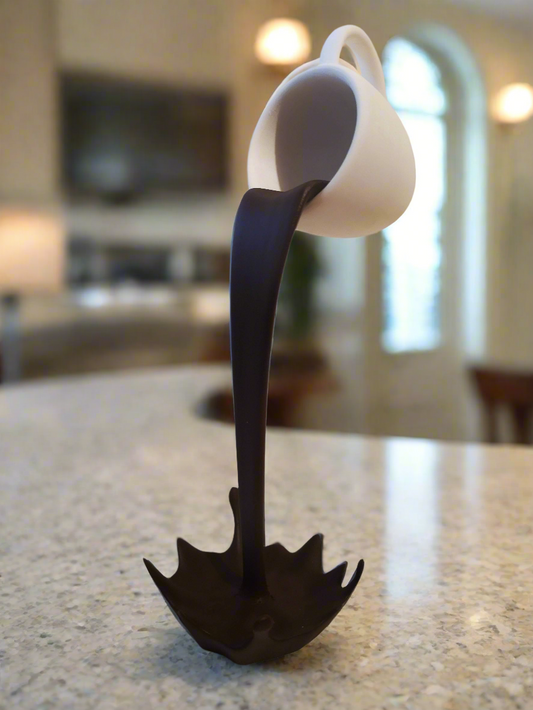 Modern Floating Mug Sculpture: Artistic Home Decor