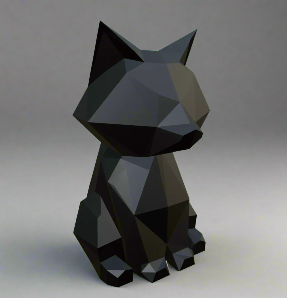 Low-Poly Cat Figurine