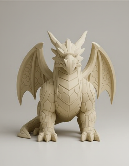 Geometric Dragon Fantasy Sculpture – Premium 3D Printed Modern Art Decor | Handcrafted Collectible for Dragon Enthusiasts