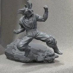 Super Saiyan Warrior Figurine - Dynamic Anime Hero Collectible - Celestial Crafts