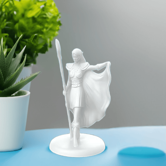 White Elven Mage Tabletop Miniature - Mystical Fantasy Decor - Celestial Crafts