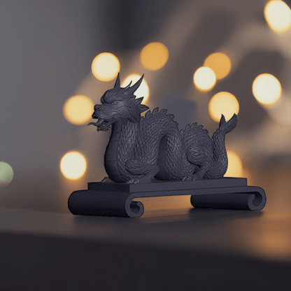 3D Printed Chinese Feng Shui Dragon Statue for Prosperity and Good Luck - Celestial Crafts