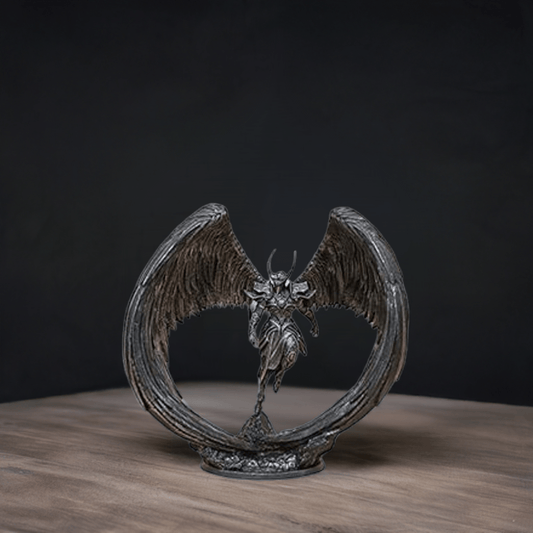 Demon Statue with Wings - Black Sculpture - Celestial Crafts