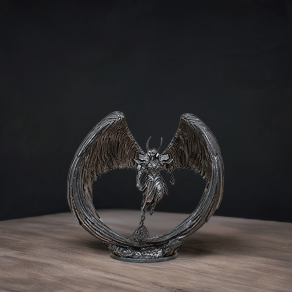 Demon Statue with Wings - Black Sculpture - Celestial Crafts