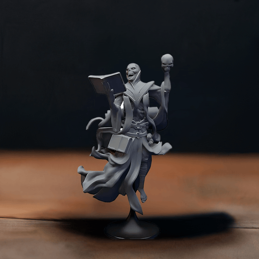 Knowledge and Mortality: A Skeleton Sculpture | Grey, Resin - Celestial Crafts