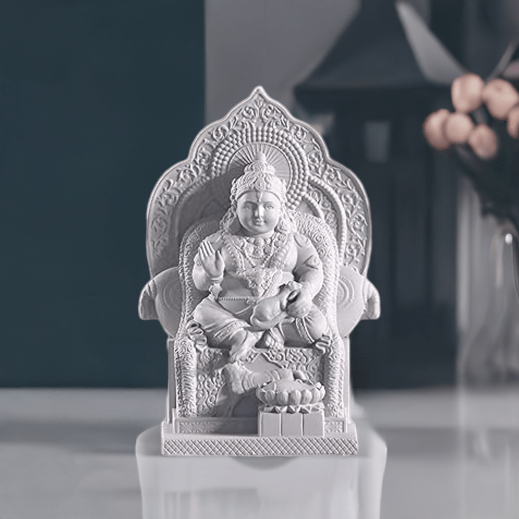 3D Printed Kubera: Divine Hindu God of Wealth Sculpture - Celestial Crafts