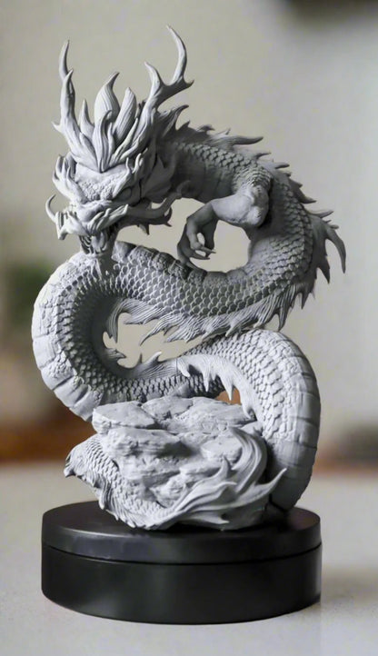 Legendary Samurai Dragon Sculpture - Celestial Crafts
