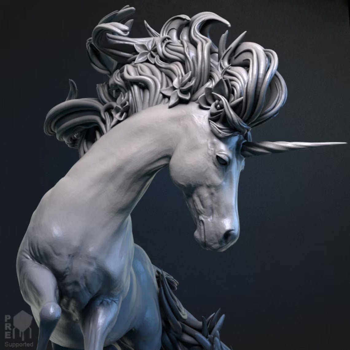 3D Printed Unicorn Model - Enchanted Mythical Creature Sculpture - Celestial Crafts