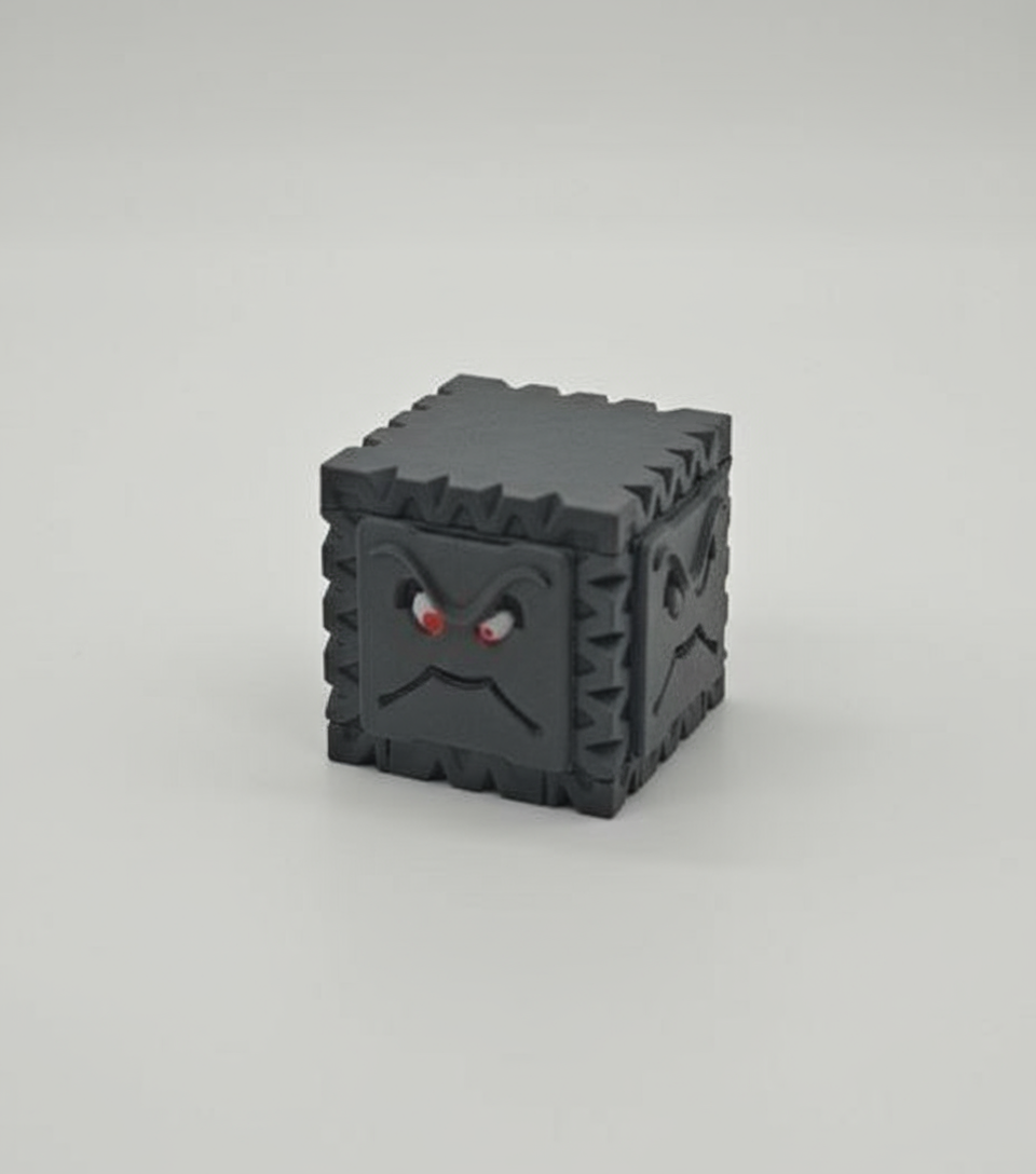 Thwomp Cube – 3D Printed Nintendo Switch Game Holder (13-in-1 Compact Organizer)