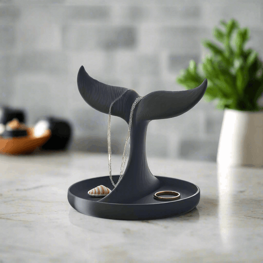 Elegant Whale Tail Jewelry Organizer – 3D Printed Ring Stand