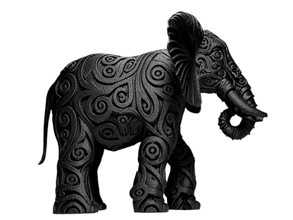 Lucky elephant figurine for home - Feng Shui collectible with intricate decorative patterns brings good fortune