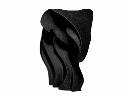Modern Abstract Elephant Sculpture, Black Decorative Figurine, Wave Design - Celestial Crafts