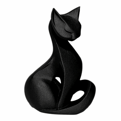 Modern Black Cat Figurine, Decorative Statue, Home Decor Sculpture - Celestial Crafts