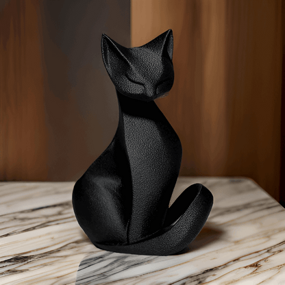 Modern Black Cat Figurine, Decorative Statue, Home Decor Sculpture - Celestial Crafts