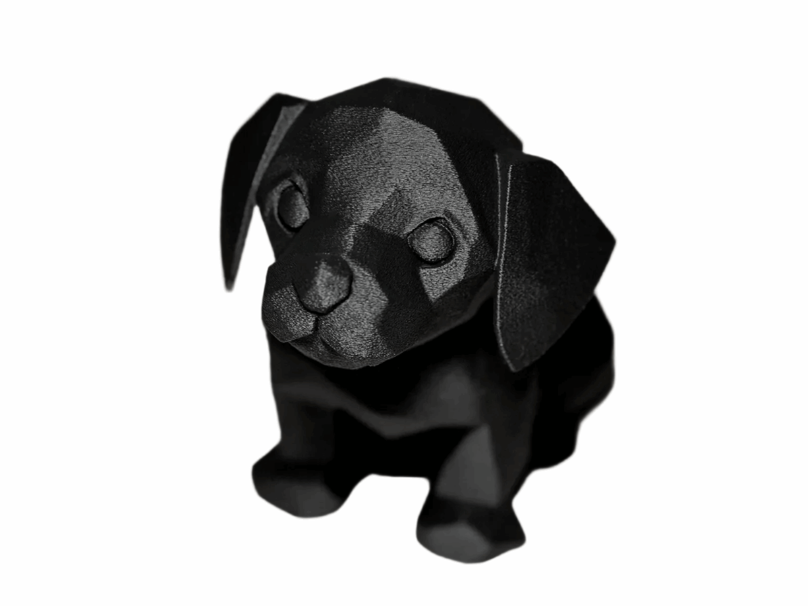 Modern Geometric Black Dog Figurine, Decorative Puppy Statue, Home Decor Sculpture - Celestial Crafts