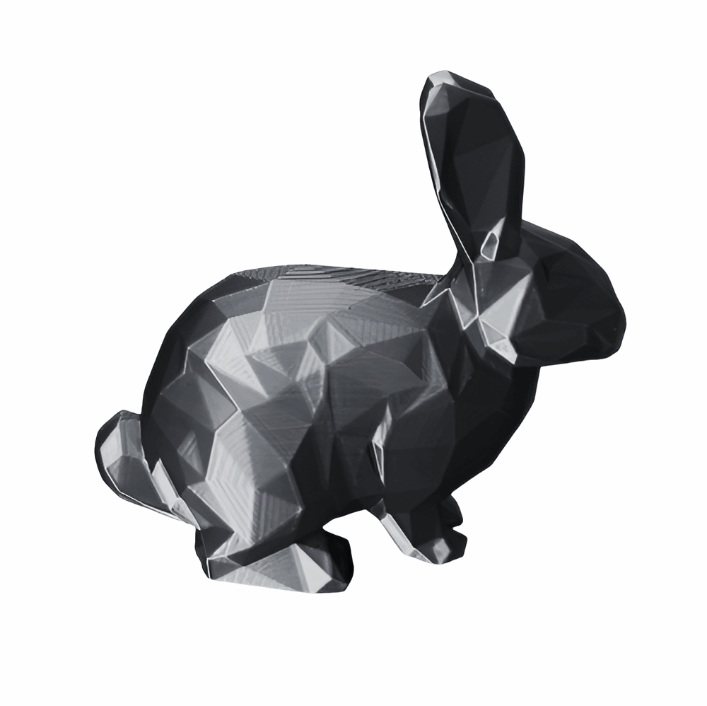 Modern Geometric Rabbit Figurine, Low Poly Design, Black Decorative Statue - Celestial Crafts