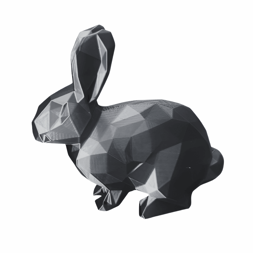 Modern Geometric Rabbit Figurine, Low Poly Design, Black Decorative Statue - Celestial Crafts