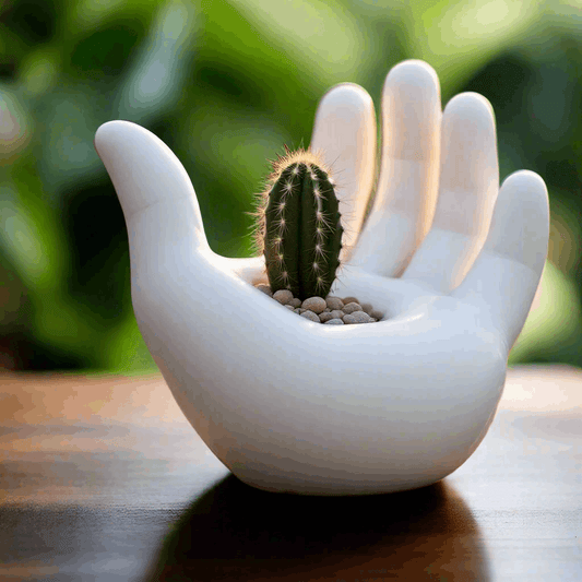 Hand-Shaped Flower Pot