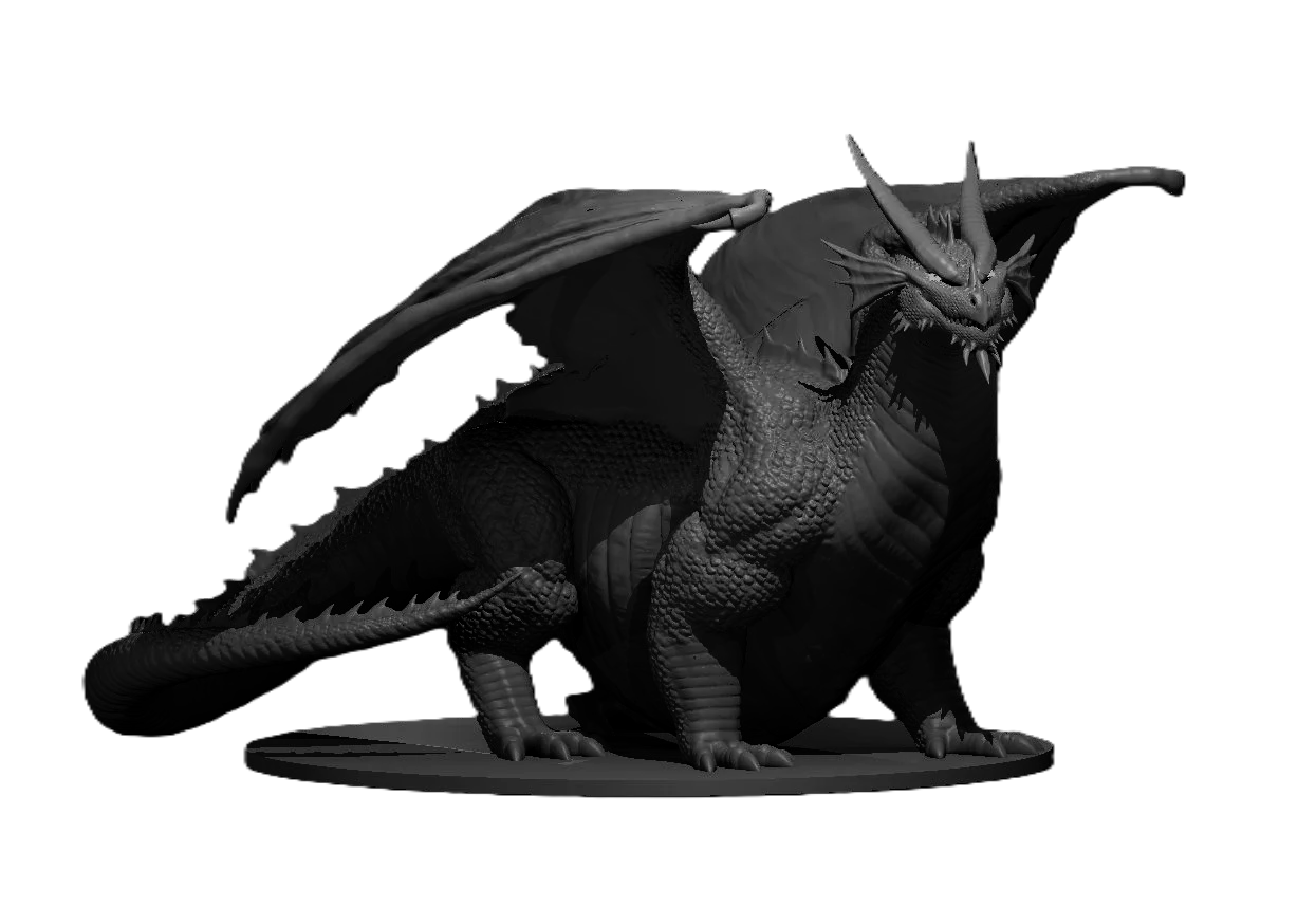 Detailed Fantasy Fat Dragon Sculpture