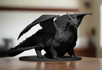 Detailed Fantasy Fat Dragon Sculpture