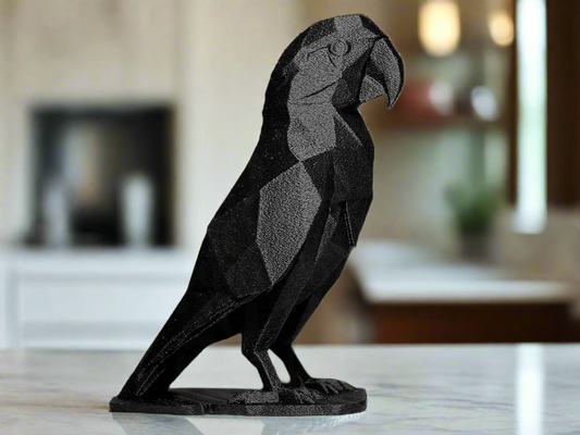Geometric Parrot Sculpture – Tropical Modern Bird Decor