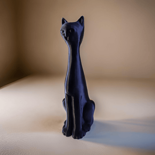 Sleek Black Cat Figurine - A Modern and Minimalist Statement Piece - Celestial Crafts
