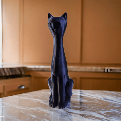 Sleek Black Cat Figurine - A Modern and Minimalist Statement Piece - Celestial Crafts