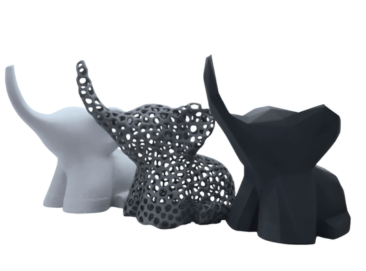 Adorable 3D Printed Elephant Trio Figurines - Celestial Crafts
