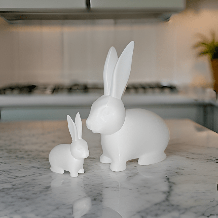Adorable 3D Printed Bunny Duo Figurines - Celestial Crafts