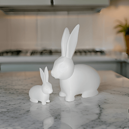 Adorable 3D Printed Bunny Duo Figurines - Celestial Crafts