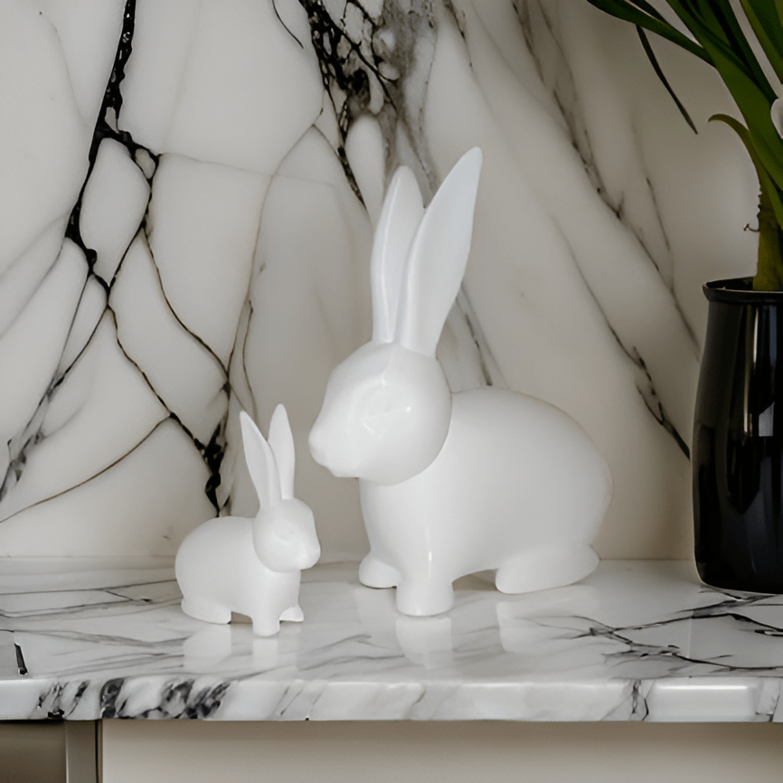 Adorable 3D Printed Bunny Duo Figurines - Celestial Crafts