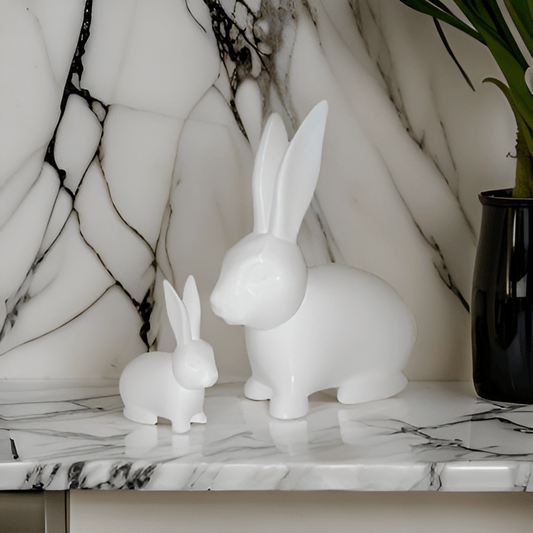 Adorable 3D Printed Bunny Duo Figurines - Celestial Crafts