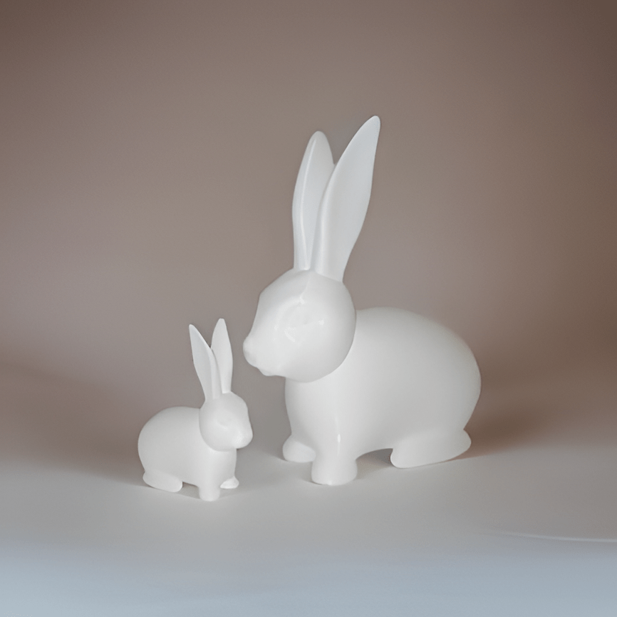 Adorable 3D Printed Bunny Duo Figurines - Celestial Crafts