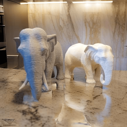 Majestic Elephant Duo: 3D Printed Figurines - Celestial Crafts