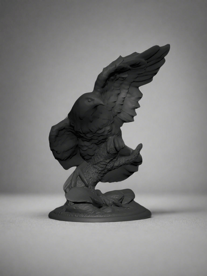 Soaring High: 3D Printed Hawk Statue - Celestial Crafts