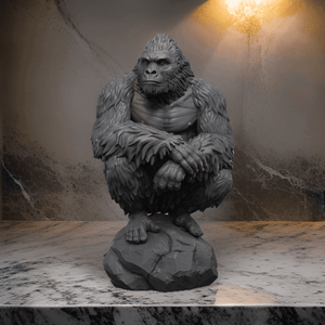 Majestic Gorilla Figurine – Intricately Designed 3D Printed Decor Piece - Celestial Crafts