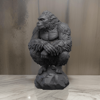 Majestic Gorilla Figurine – Intricately Designed 3D Printed Decor Piece - Celestial Crafts