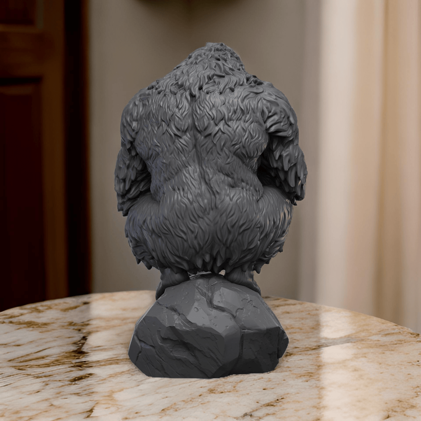 Majestic Gorilla Figurine – Intricately Designed 3D Printed Decor Piece - Celestial Crafts