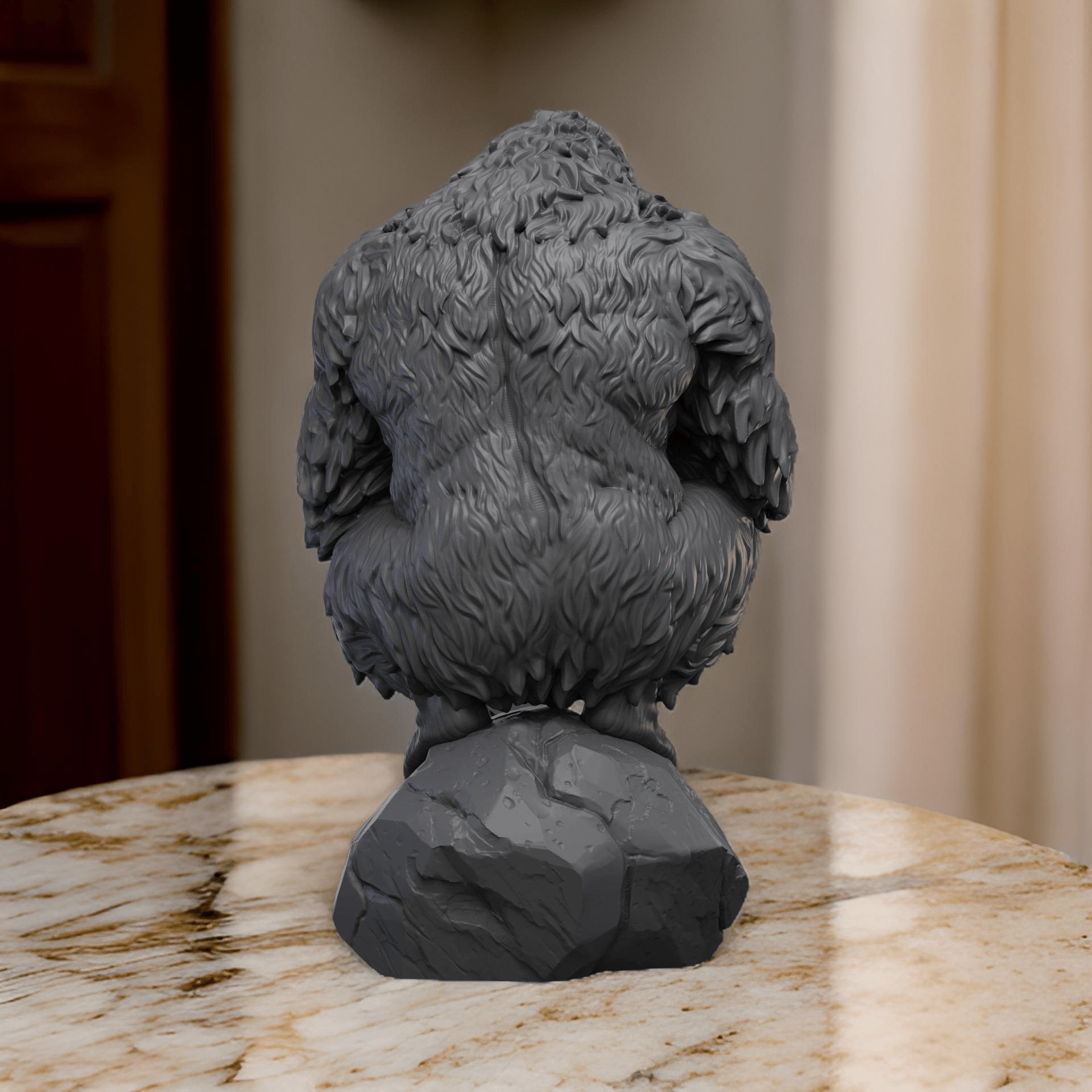 Majestic Gorilla Figurine – Intricately Designed 3D Printed Decor Piece - Celestial Crafts