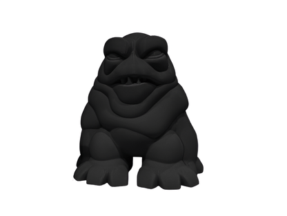 Set of Black Toad Figurines – Playful Cartoon - Inspired Toad Sculptures for Unique Home Decor - Celestial Crafts