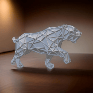 Geometric Tiger Figurine: A Modern Masterpiece - Celestial Crafts