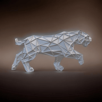 Geometric Tiger Figurine: A Modern Masterpiece - Celestial Crafts