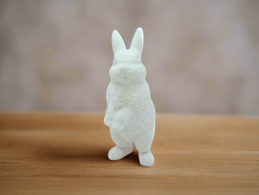 Standing White Resin Rabbit Figurine - Celestial Crafts