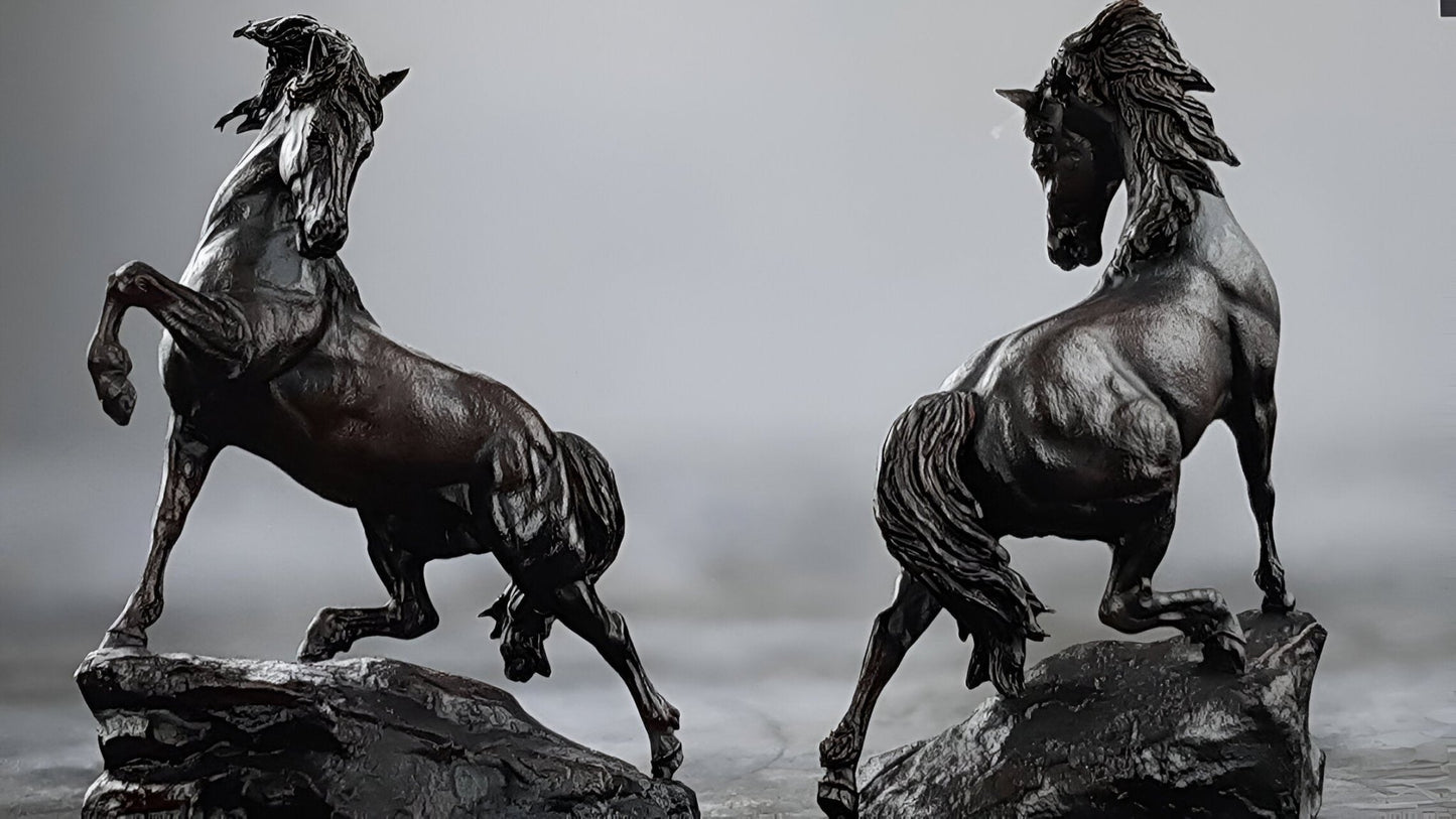 Black Horse Figurine - Elegant Tabletop Decor for Home & Office - Celestial Crafts