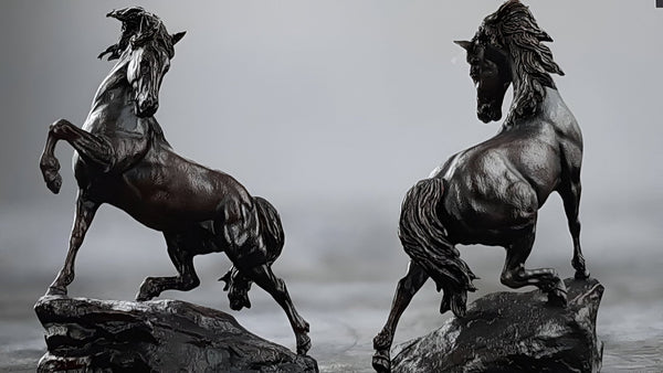 Black Horse Figurine - Elegant Tabletop Decor for Home & Office - Celestial Crafts